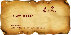 Lincz Kitti névjegykártya